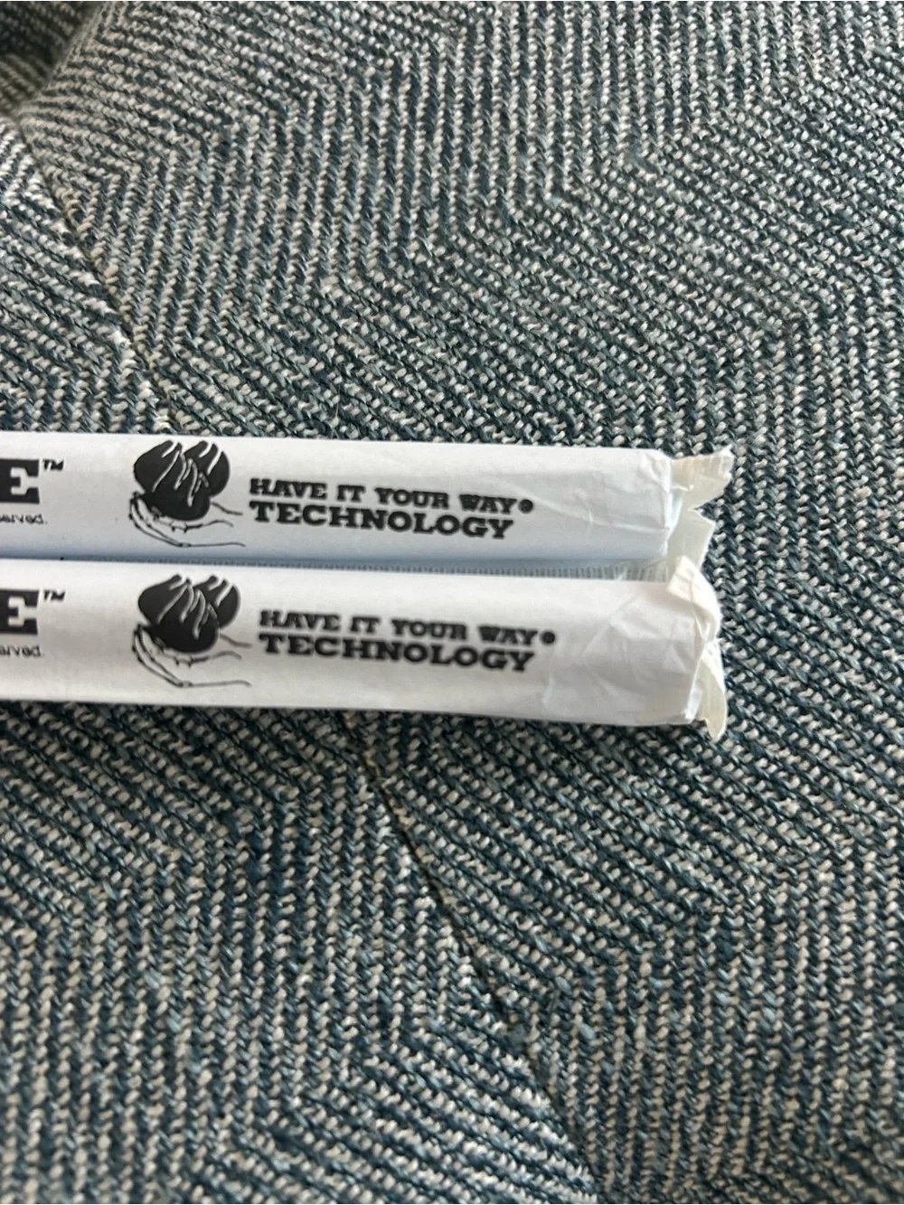 Lot of 2 Burger King BK Pipe Large Plastic Straws Wrapped Fast Food Memorabilia
